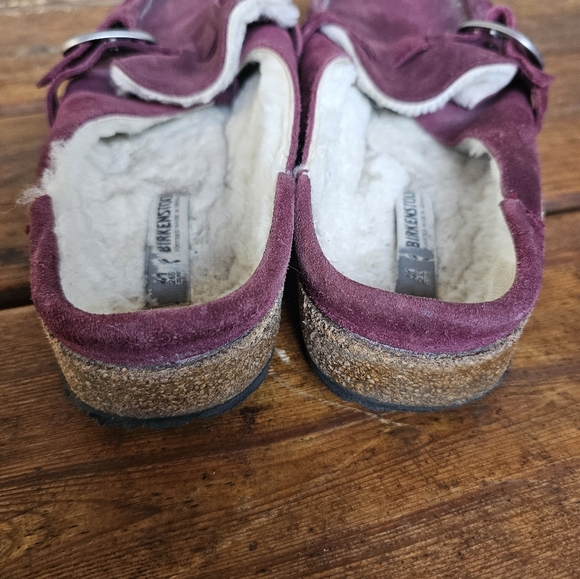 Birkenstock Men's Wine Suede Loafers - Picture 9 of 11